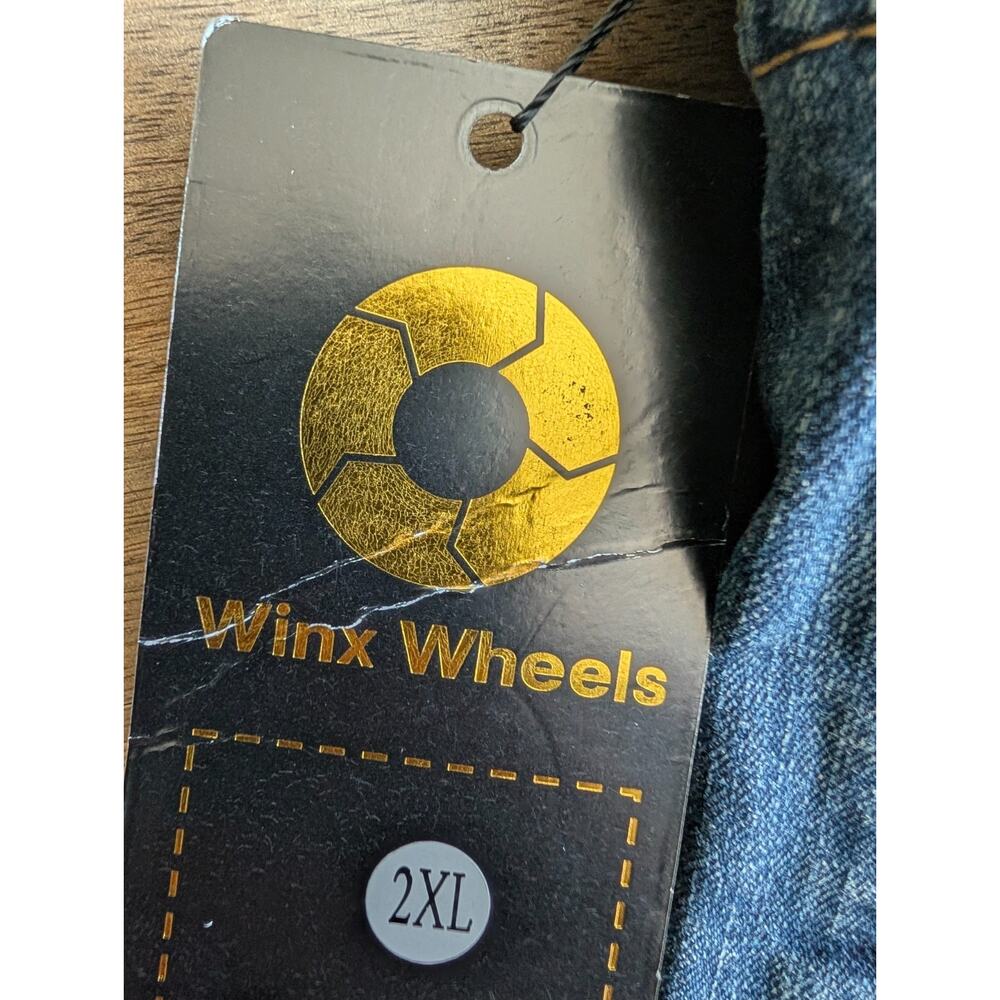 NWT Winx Wheels Motorcycle Riding Jeans Mens 2XL Blue Denim Dark Wash Utility - Picture 2 of 4